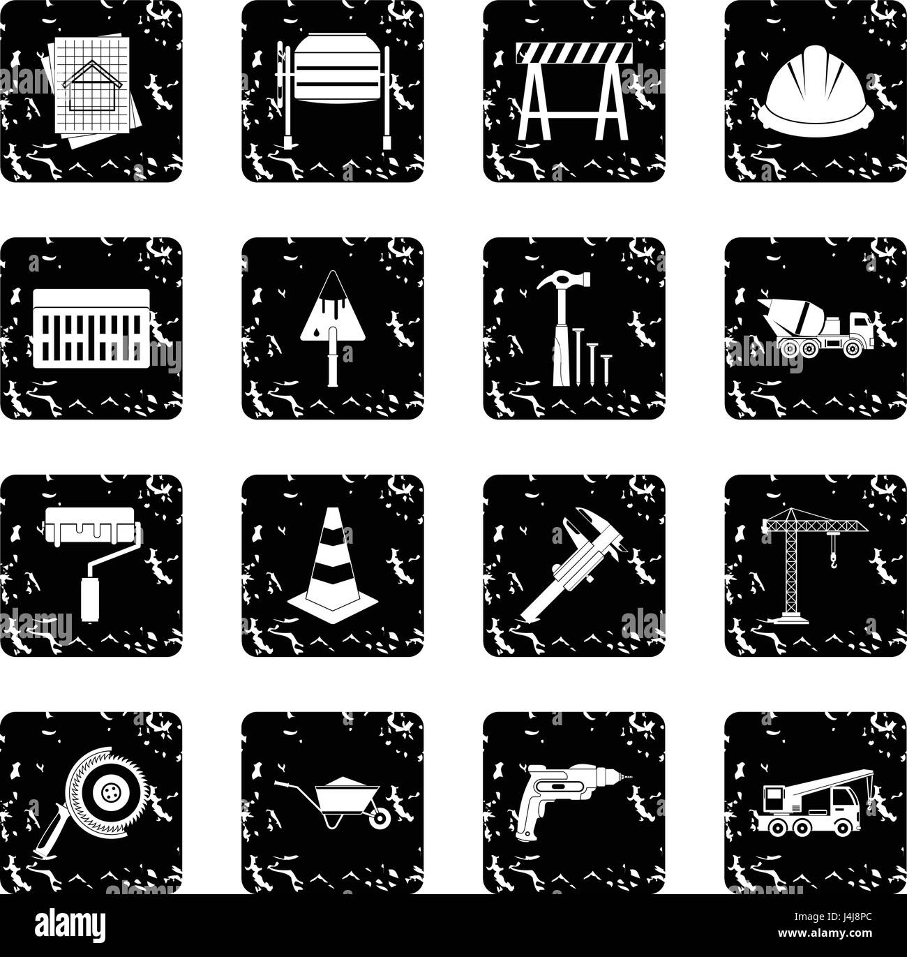 Architecture set icons, grunge style Stock Vector Image & Art - Alamy