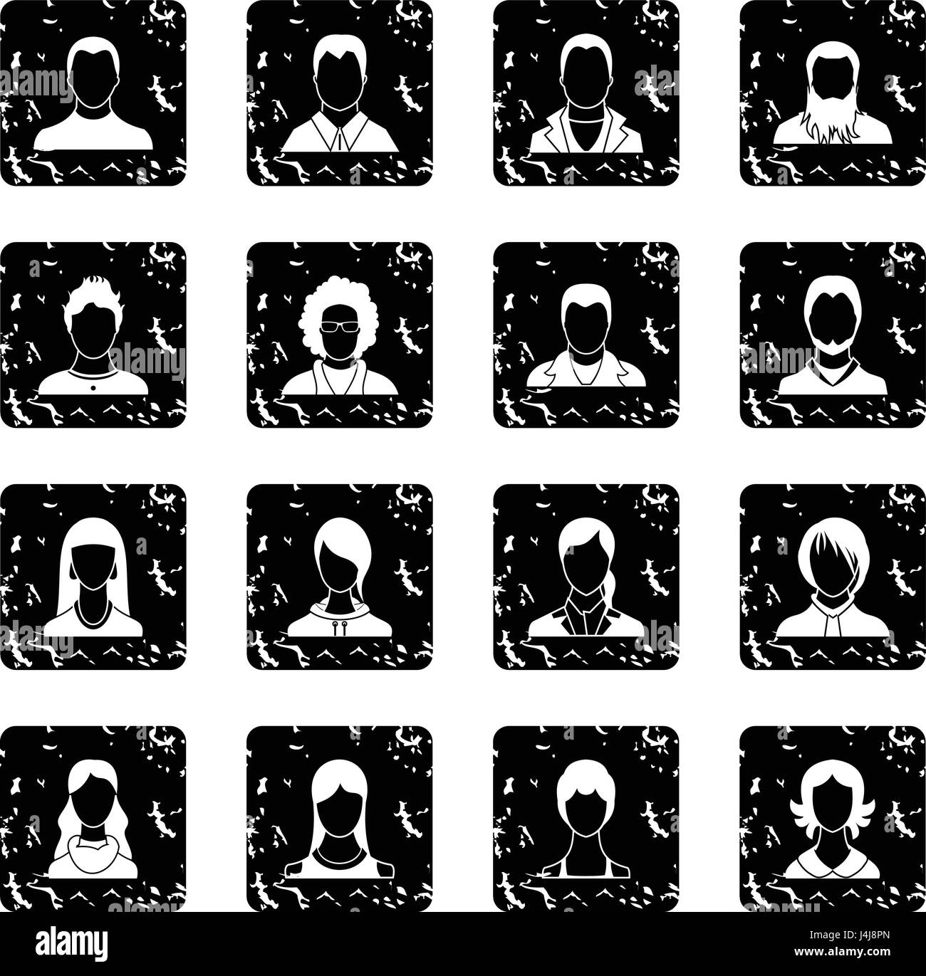 Avatars set set icons, grunge style Stock Vector Image & Art - Alamy