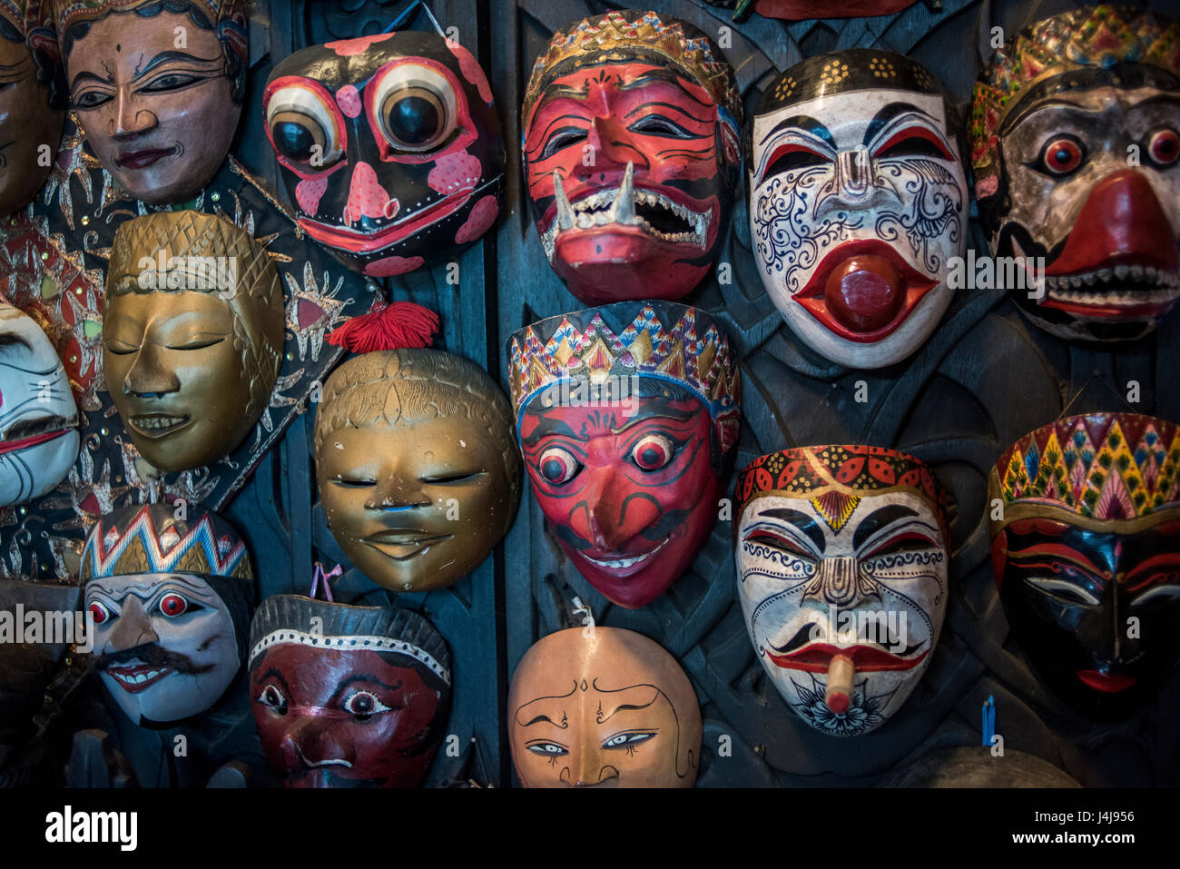 Traditional Javanese wooden masks, Indonesia Stock Photo - Alamy