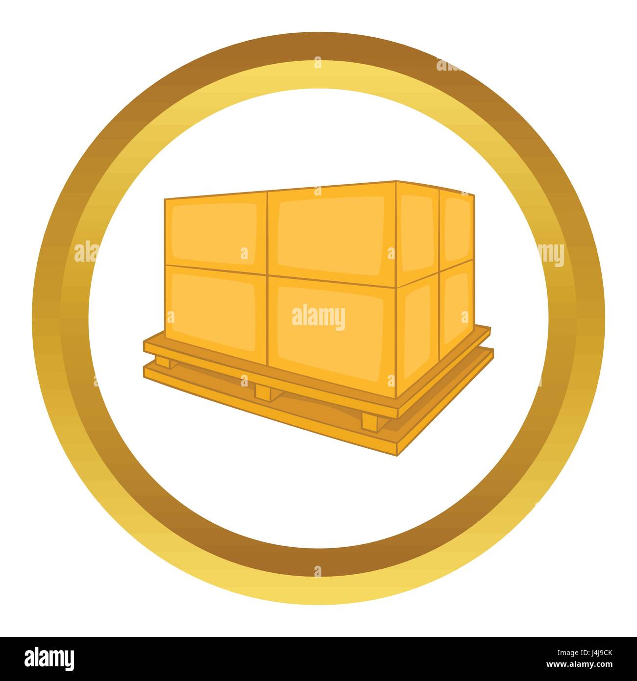 Cardboard boxes on wooden palette vector icon Stock Vector Image & Art ...