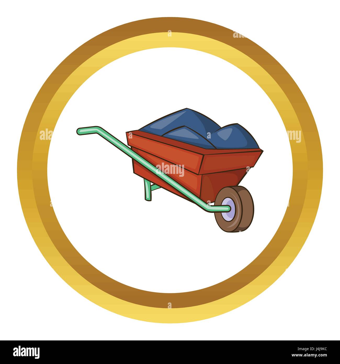 Wheelbarrow with earth vector icon Stock Vector Image & Art - Alamy