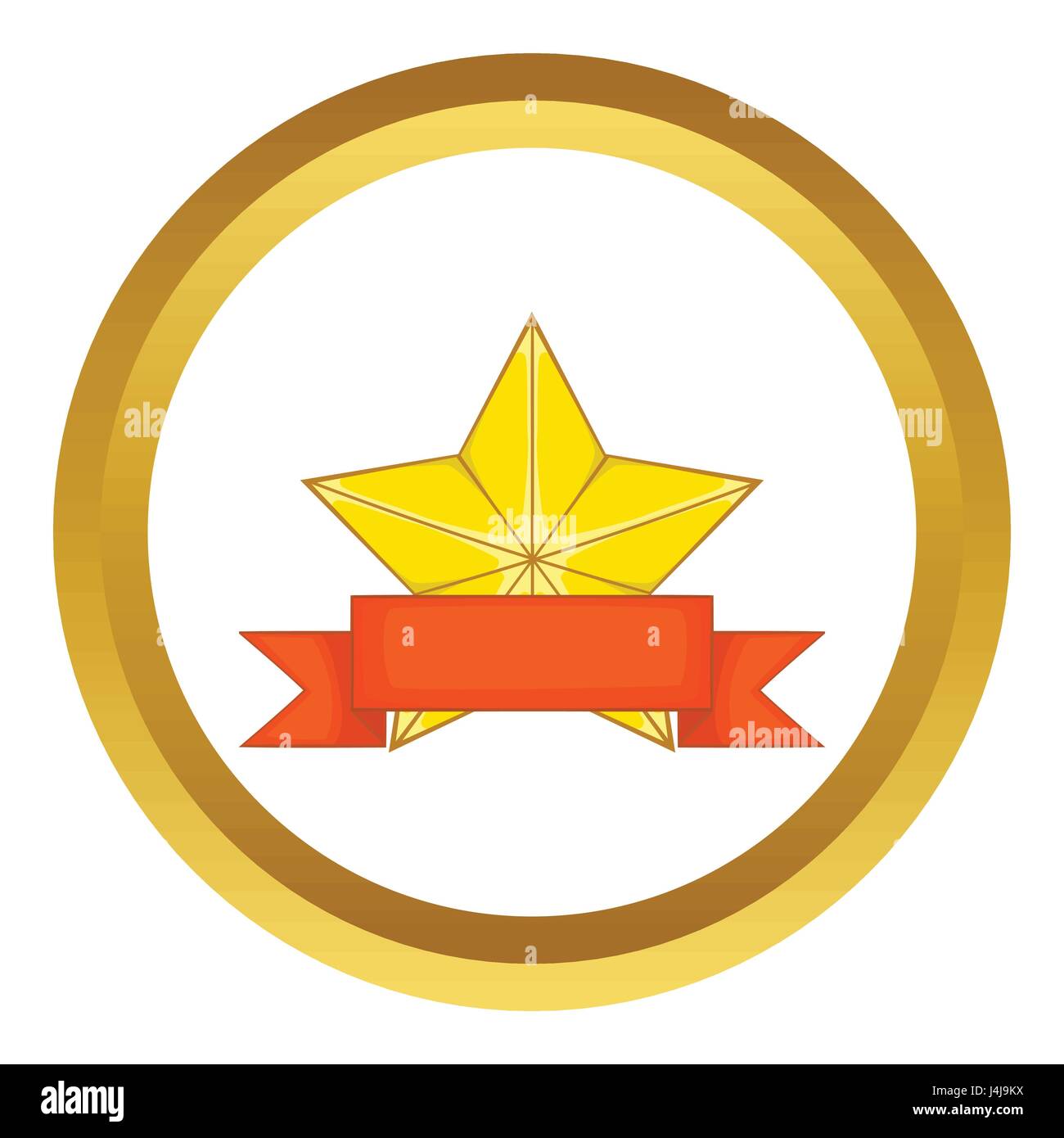 Gold star award with ribbon vector icon Stock Vector Image & Art - Alamy