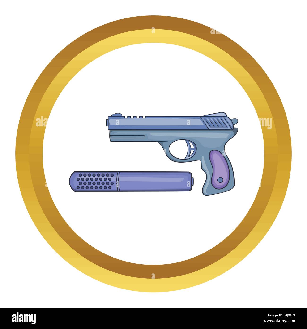 Pistol and silencer vector icon Stock Vector Image & Art - Alamy
