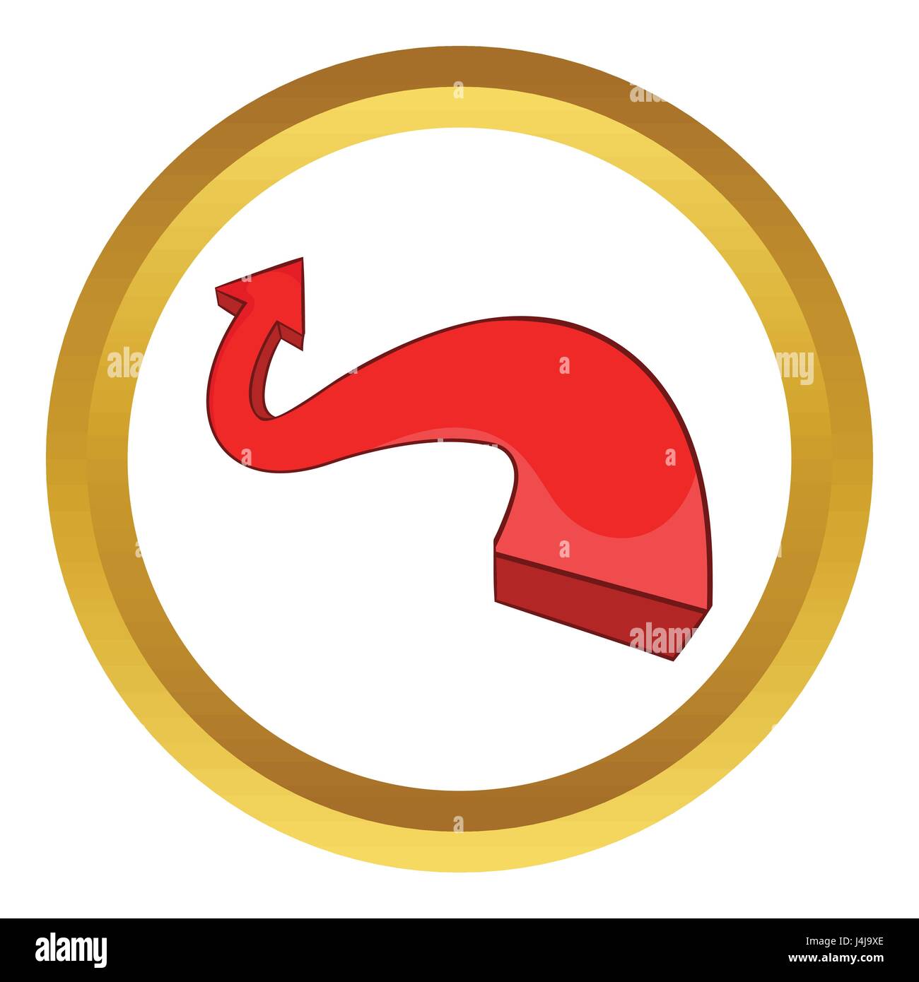 Red curved arrow vector icon Stock Vector Image & Art - Alamy