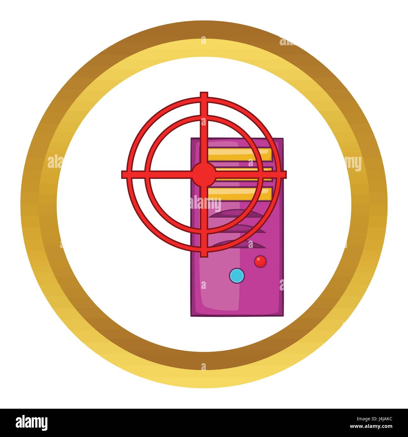 Computer system and red target vector icon Stock Vector Image & Art - Alamy