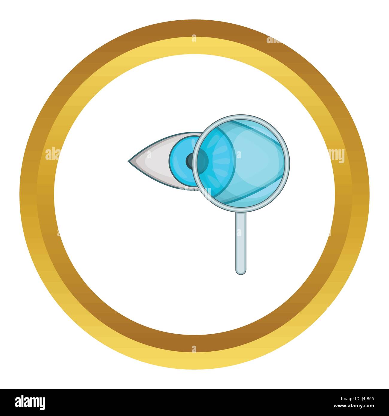 Eye exam and magnifying glass vector icon Stock Vector Image & Art - Alamy