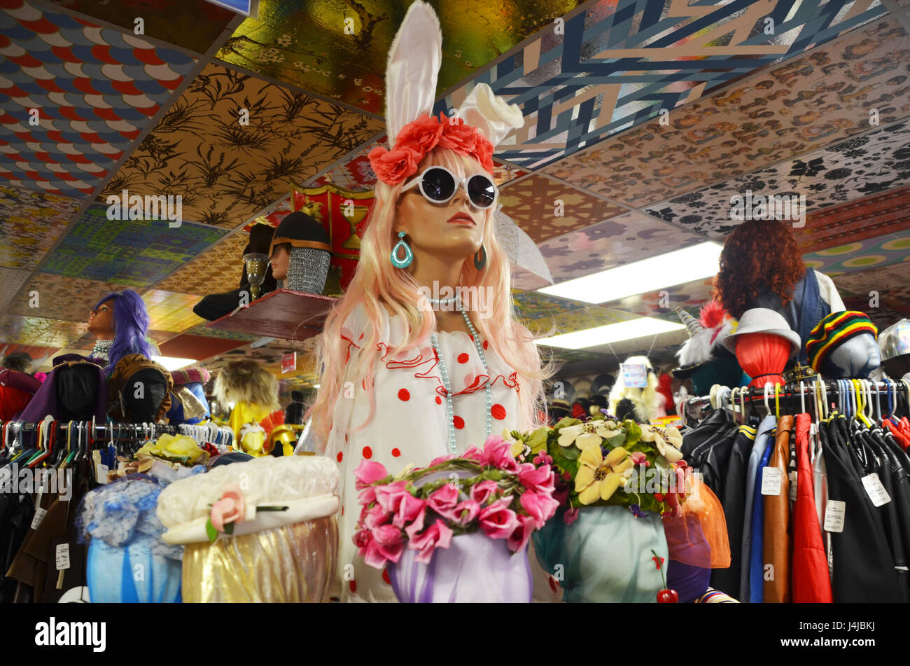 interior of lucy in disguise thrift vintage store austin Stock Photo