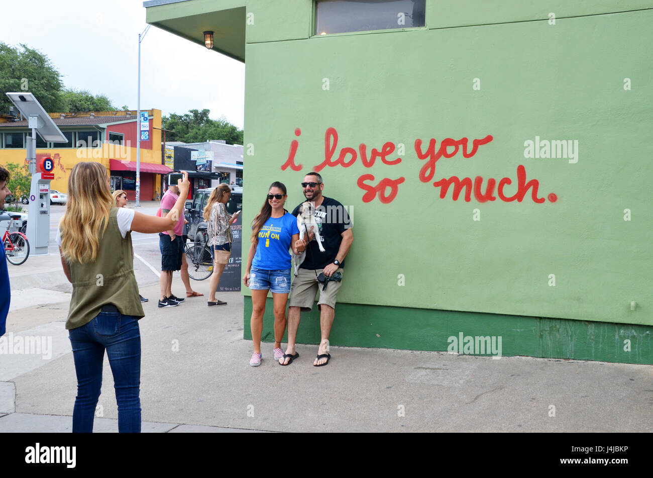 Tourists With A Pet Pug Pose In Front Of The I Love You So Much Graffiti In Austin Texas Stock Photo Alamy Tourists With A Pet Pug Pose In Front Of The I Love You So Much Graffiti In Austin Texas Stock Photo Alamy