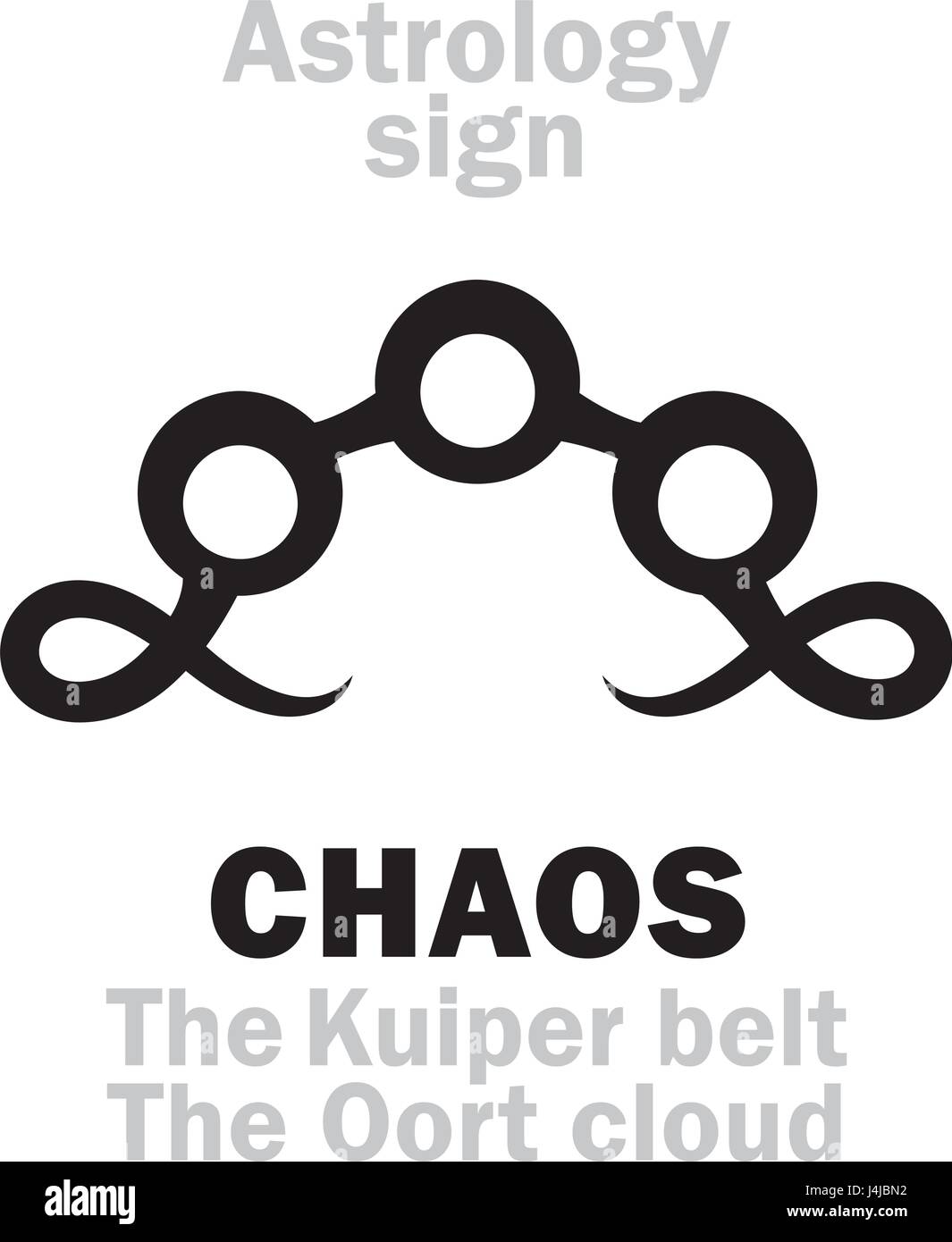 Astrology Alphabet: CHAOS (The Kuiper belt / The Oort cloud). Hieroglyphics character sign (original single symbol). Stock Vector