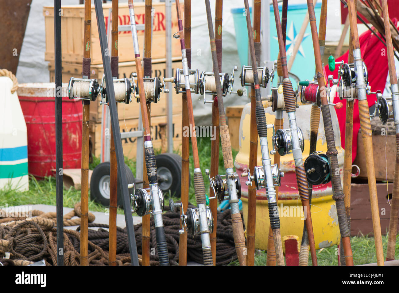 Vintage fishing poles hi-res stock photography and images - Alamy