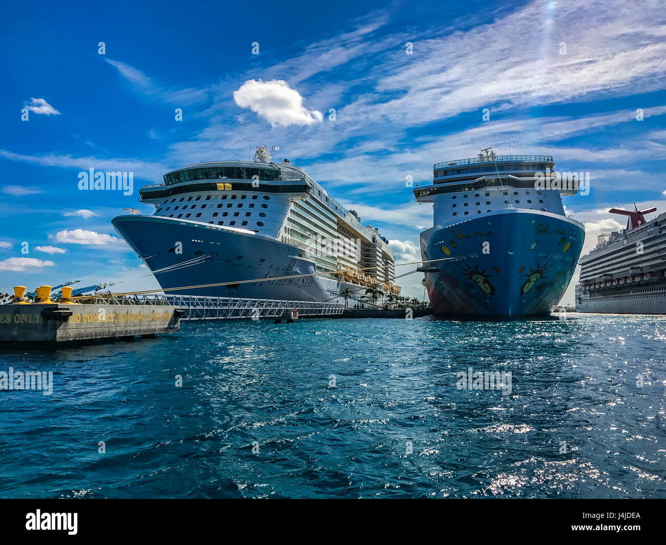 Cruise Ships in the Bahamas Stock Photo