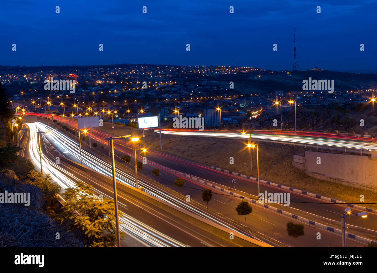 Central ave at dusk light in Yerevan, Armenia Stock Photo Alamy