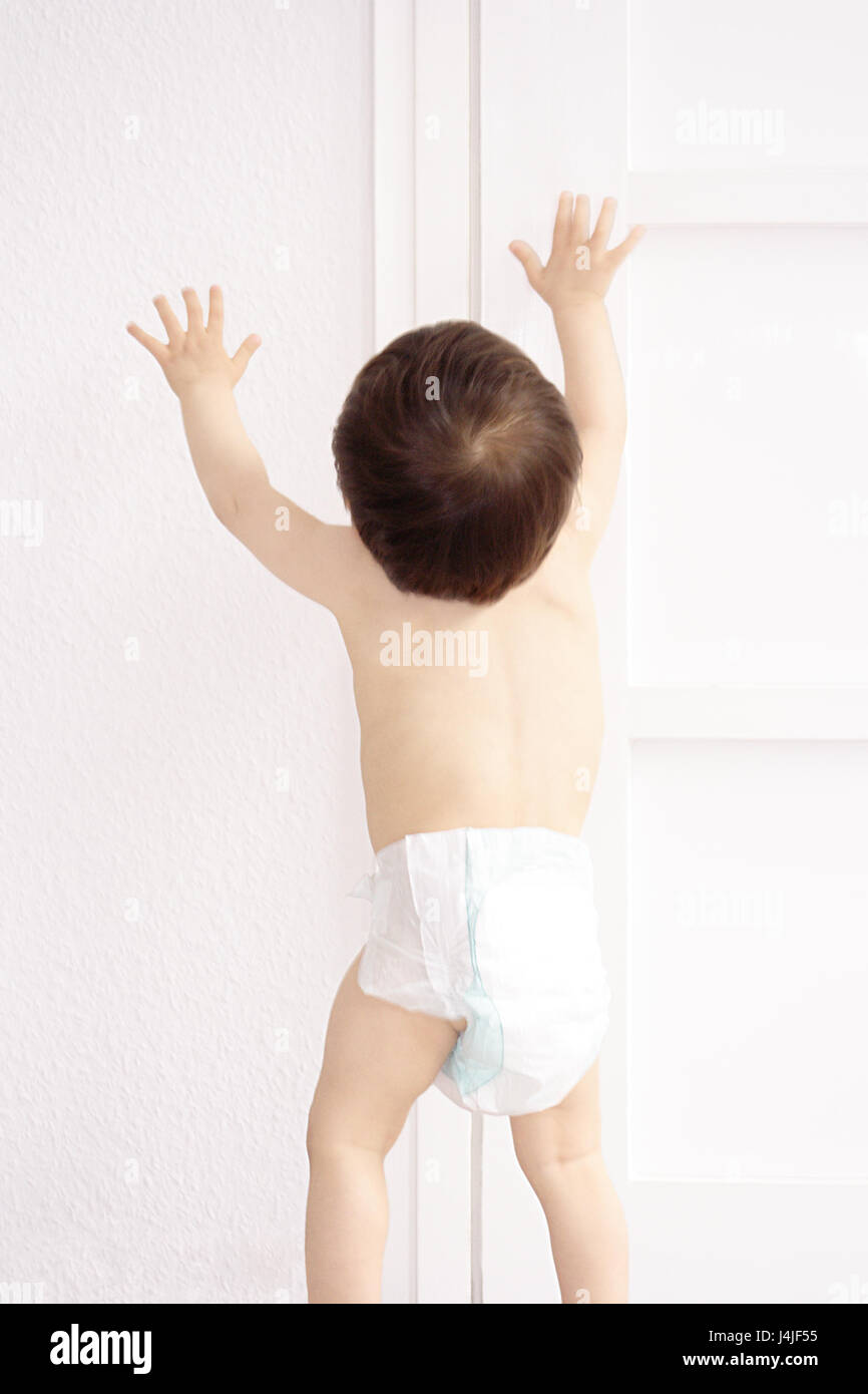 Baby boy with nappy Stock Photo Alamy