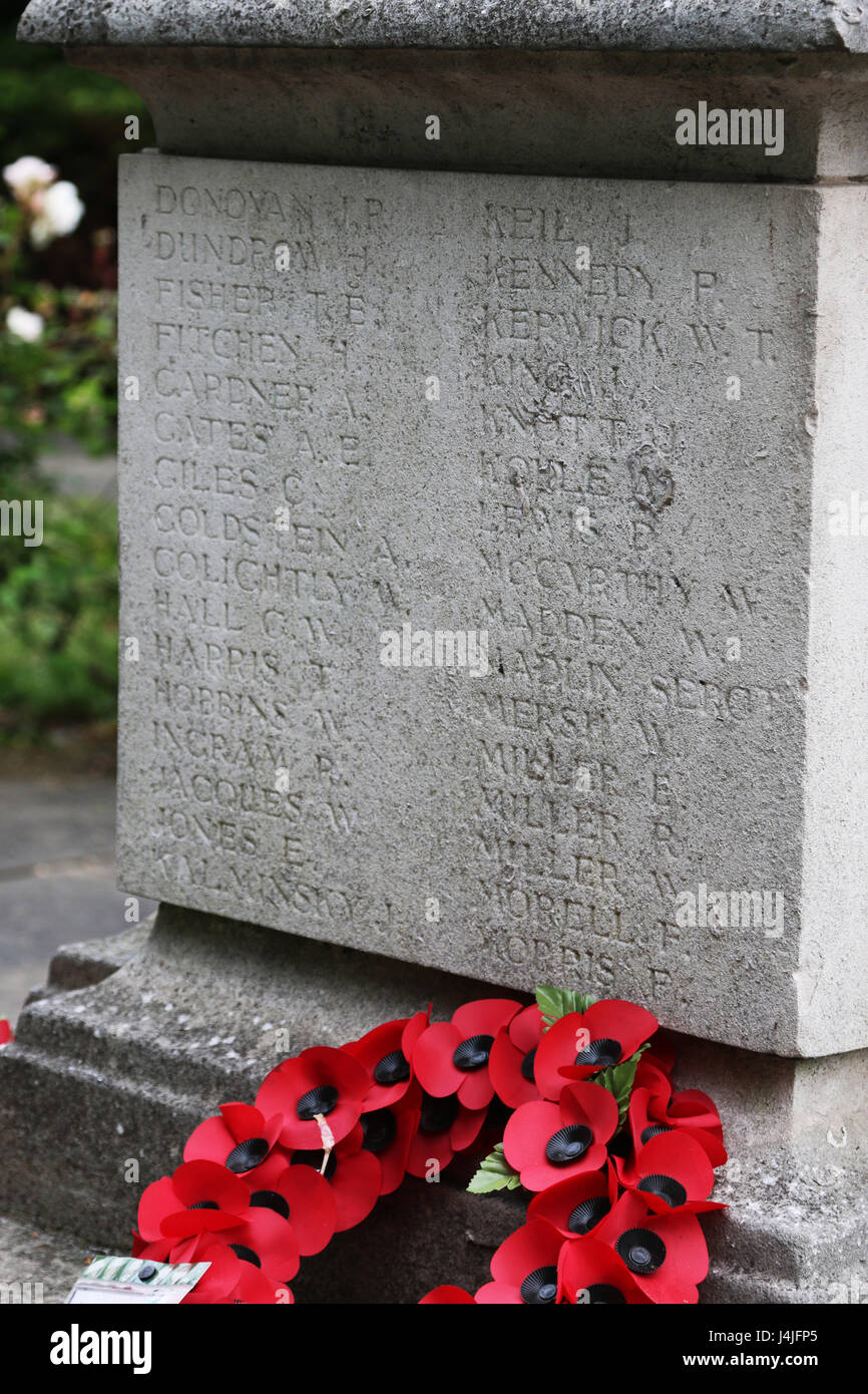 Close up of war memorial in park Stock Photo