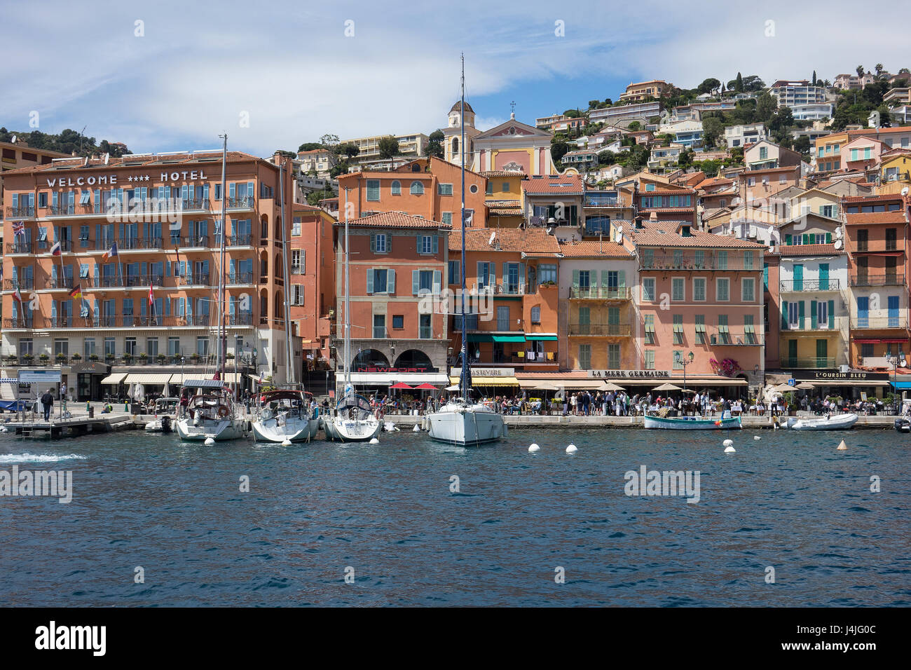 France, Alpes Maritimes, Villefranche, waterfront Stock Photo