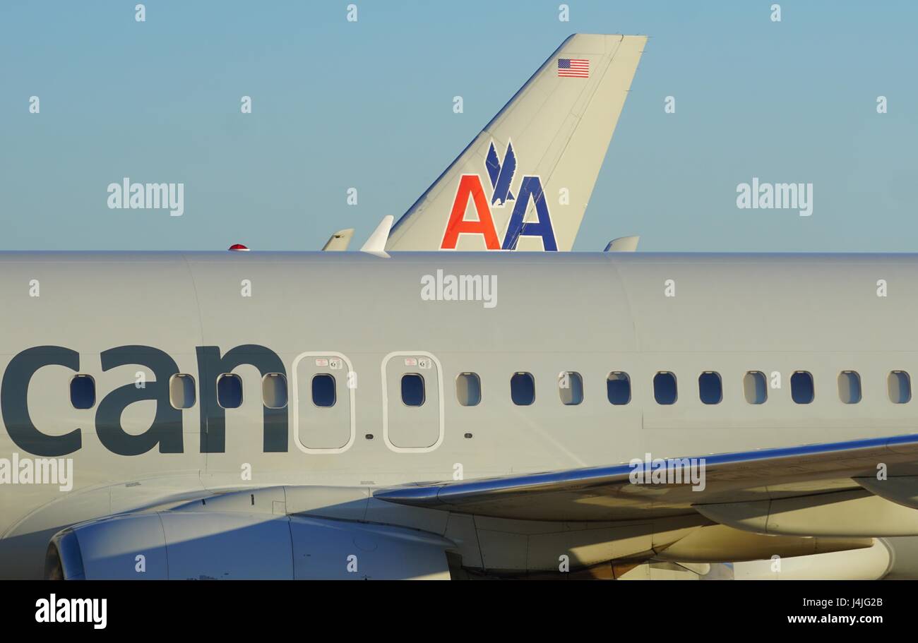 American Airlines (AA) airplanes at the Miami International Airport