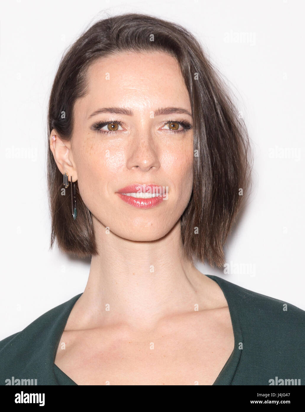 NEW YORK, NY - APRIL 22, 2017: Actress Rebecca Hall attends 'Permission' Premiere at the SVA Theatre during 2017 Tribeca Film Festival Stock Photo