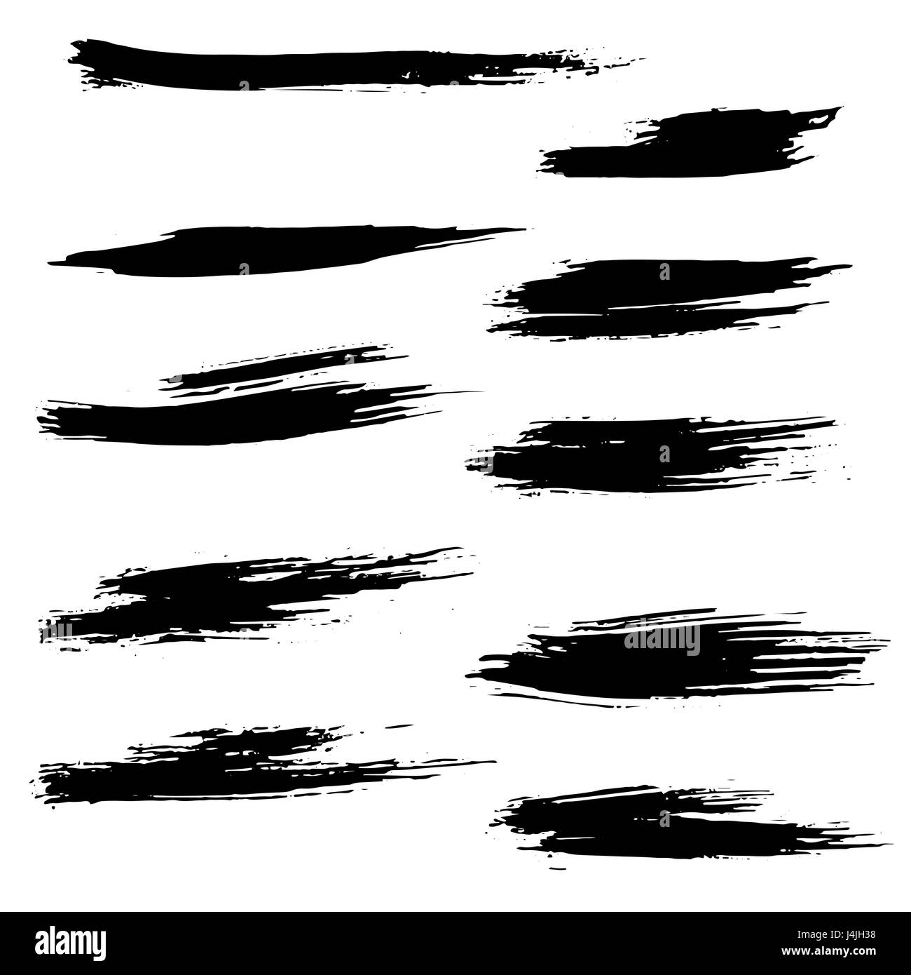 Ink vector brush strokes set. Vector illustration. Grunge hand drawn ...