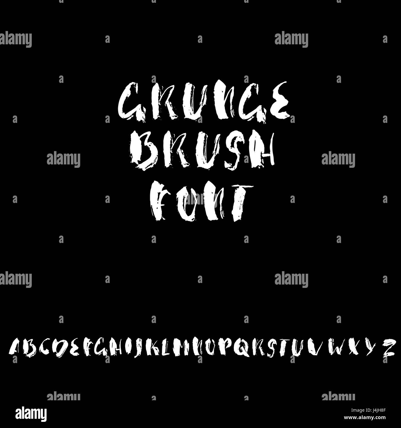 Hand drawn dry brush font. Modern brush lettering. Grunge style ...