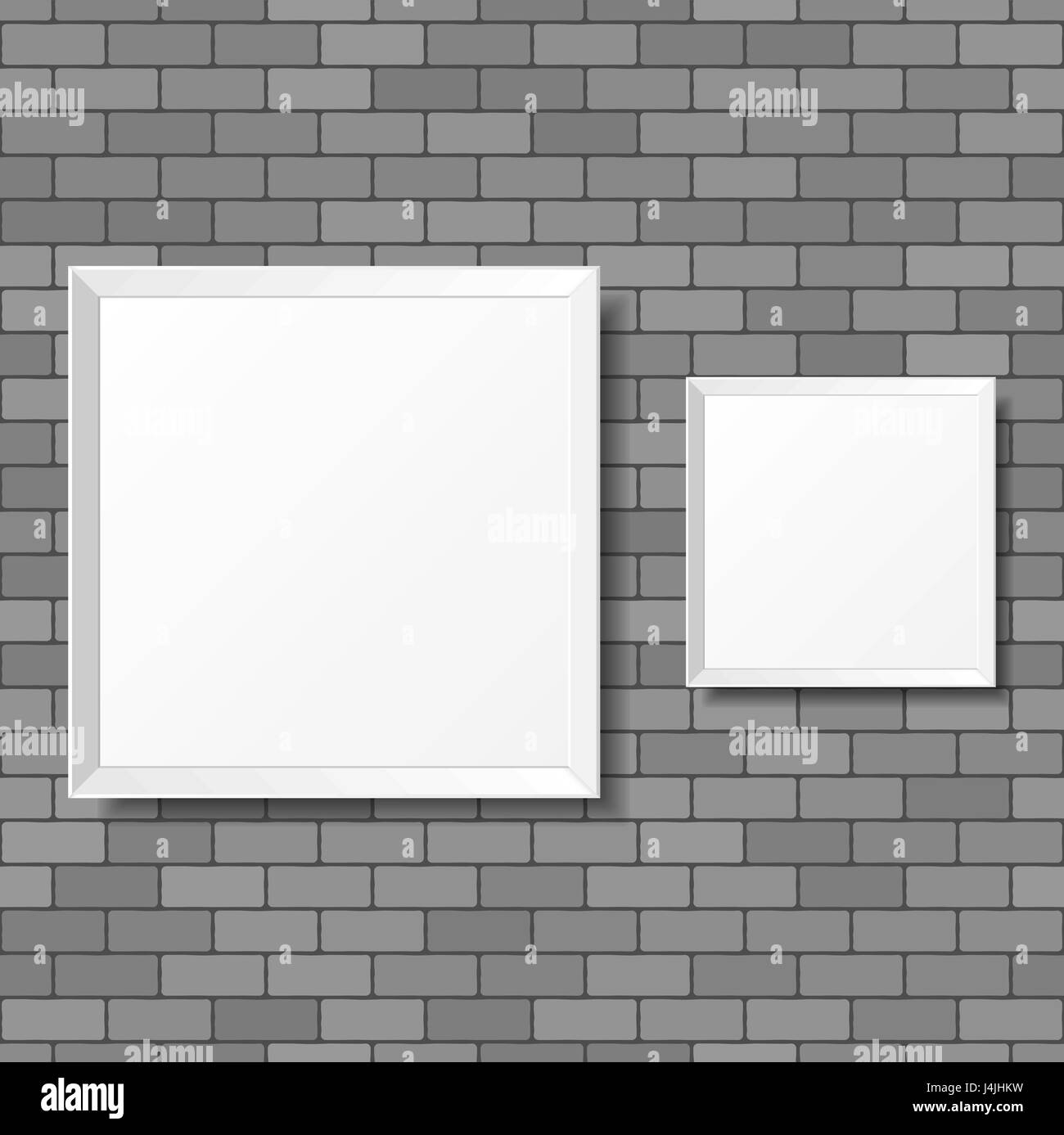 Blank White Posters On The Brick Wall Blank Canvases Realistic Stock Vector Art Illustration Vector Image 140550589 Alamy