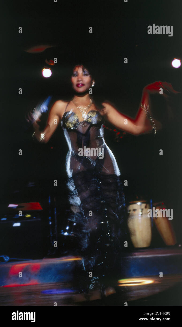 Cuba, film set, singer, motion blur woman, locals, Cuban, event, showing, costume, dance Stock Photo