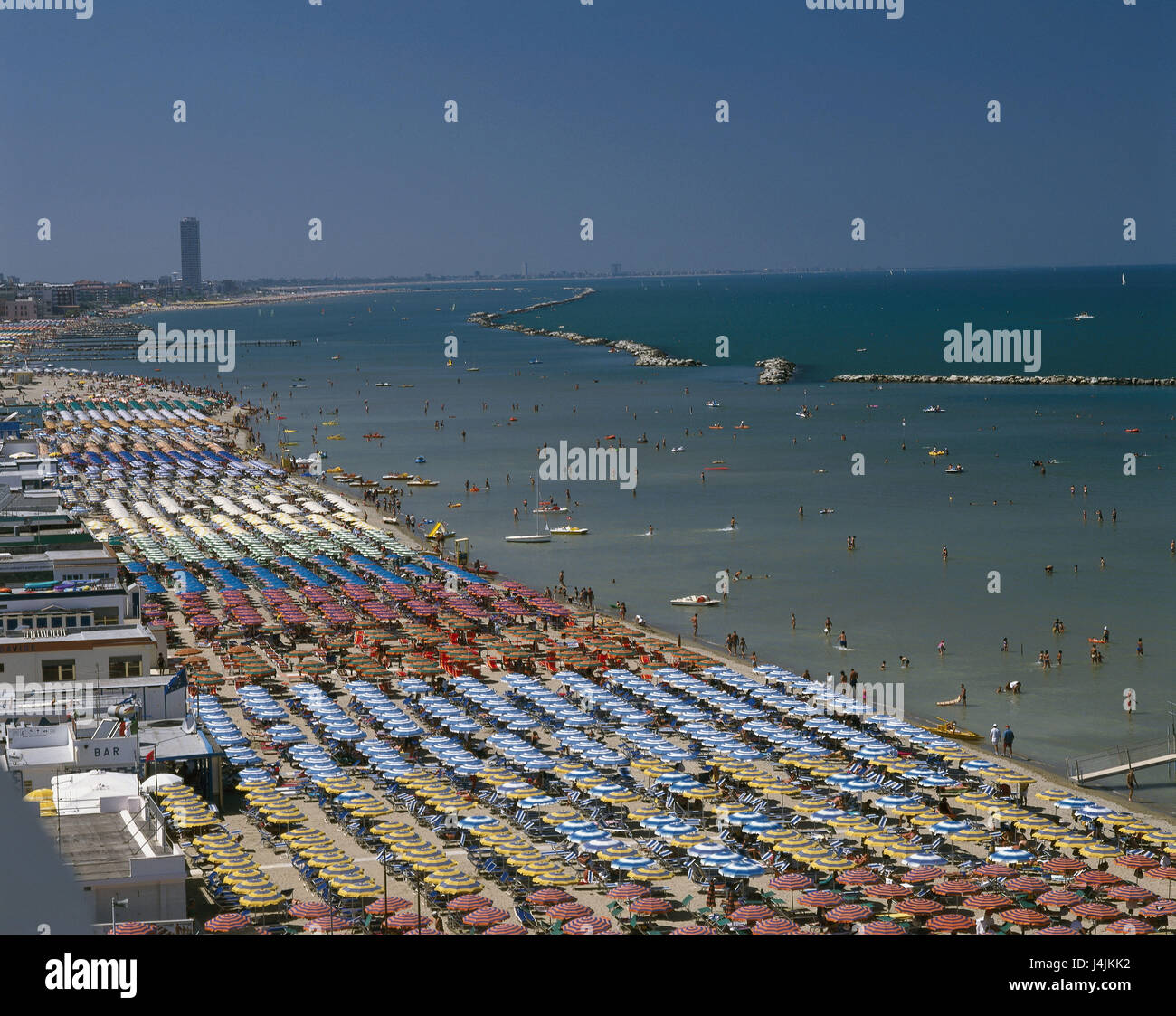 Italy, Emilia Romagna, Gatteo Mare, beach swimming areas, Lido Adriatic ...