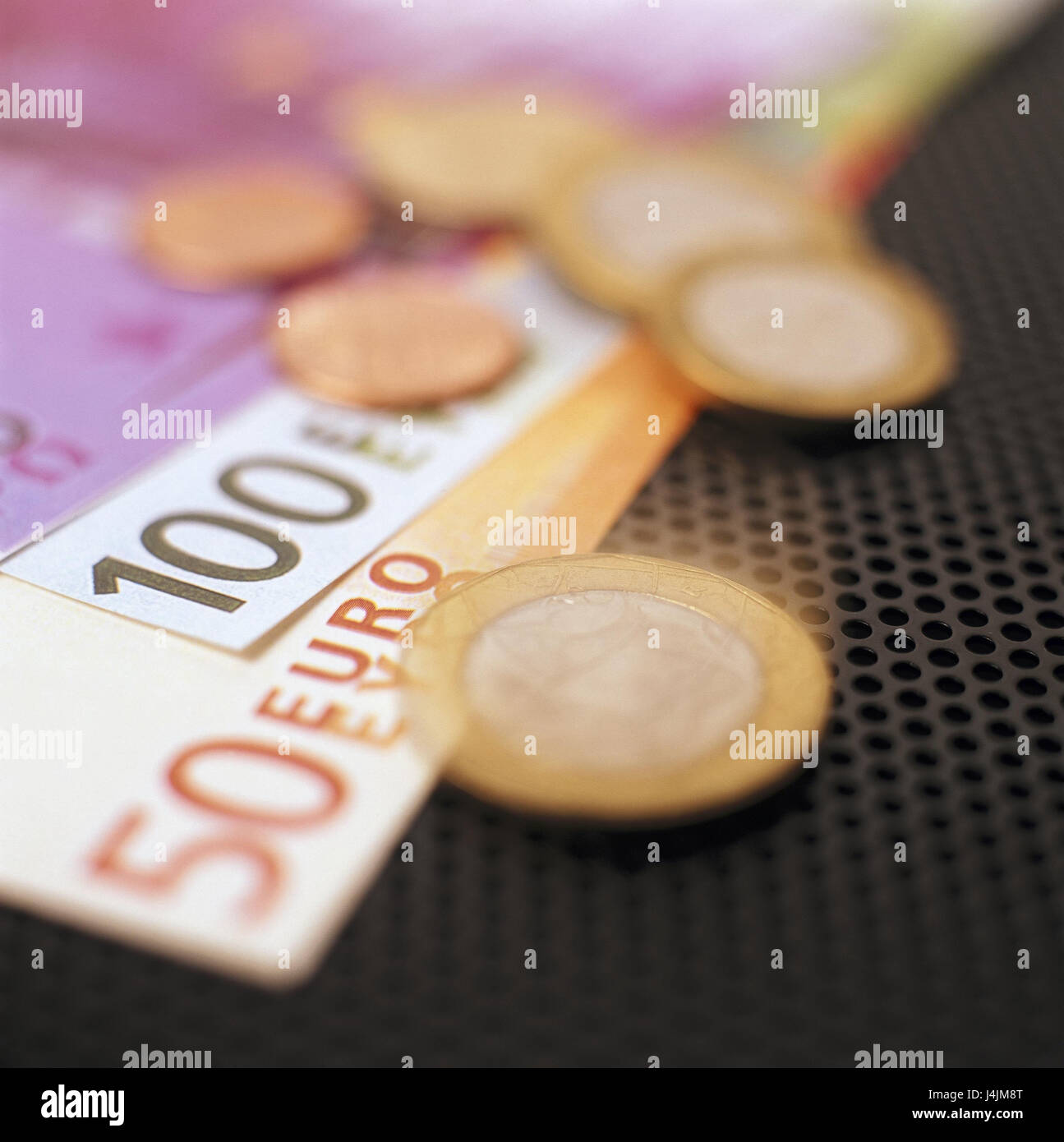 EWWU, WWU, the EU, European monetary union, money, currency, single currency, currency unit, common currency, Europe, banknotes, euro coins, eurocent, blur, cash, cash, detail, blur makes unfamiliar bank notes, coins, euro, Stock Photo