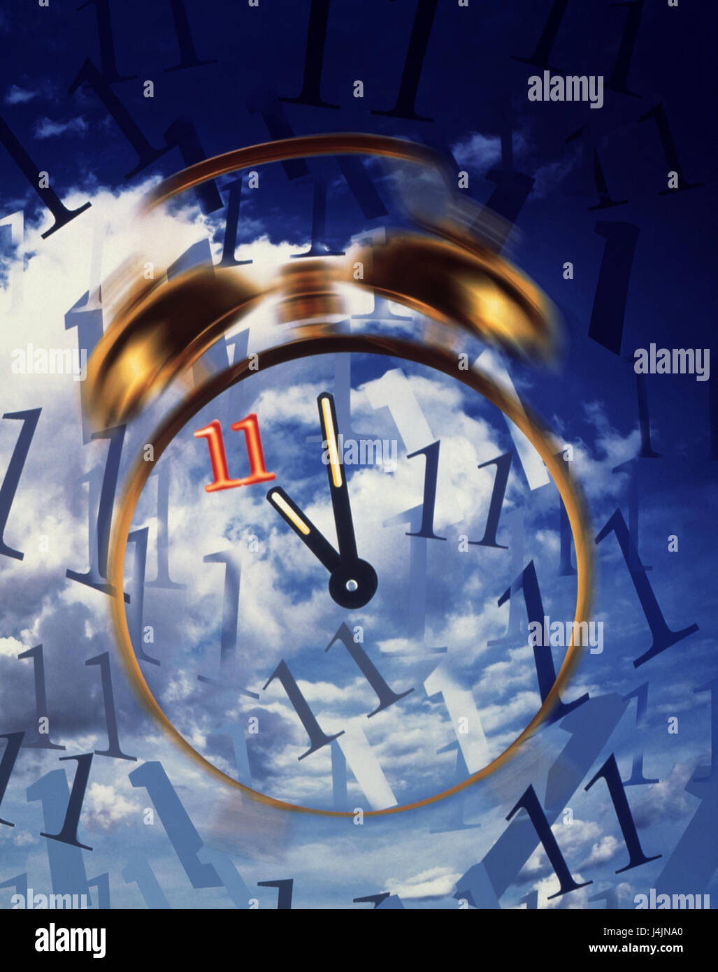 Composing, alarm clock, time, cloudy sky time, pressure of time, time