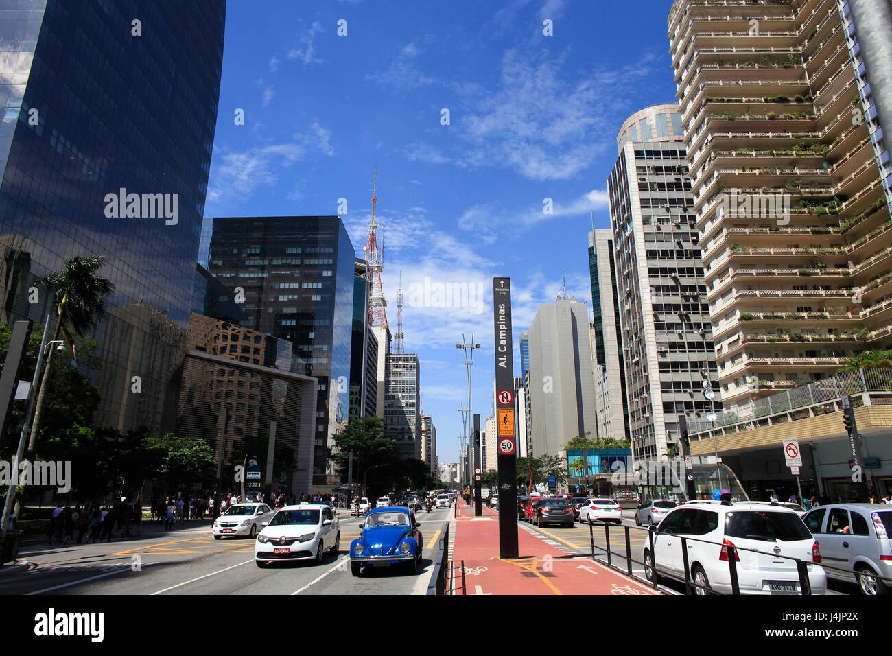 Paulista Avenue - financial center in São Paulo city - Brazil Stock Photo