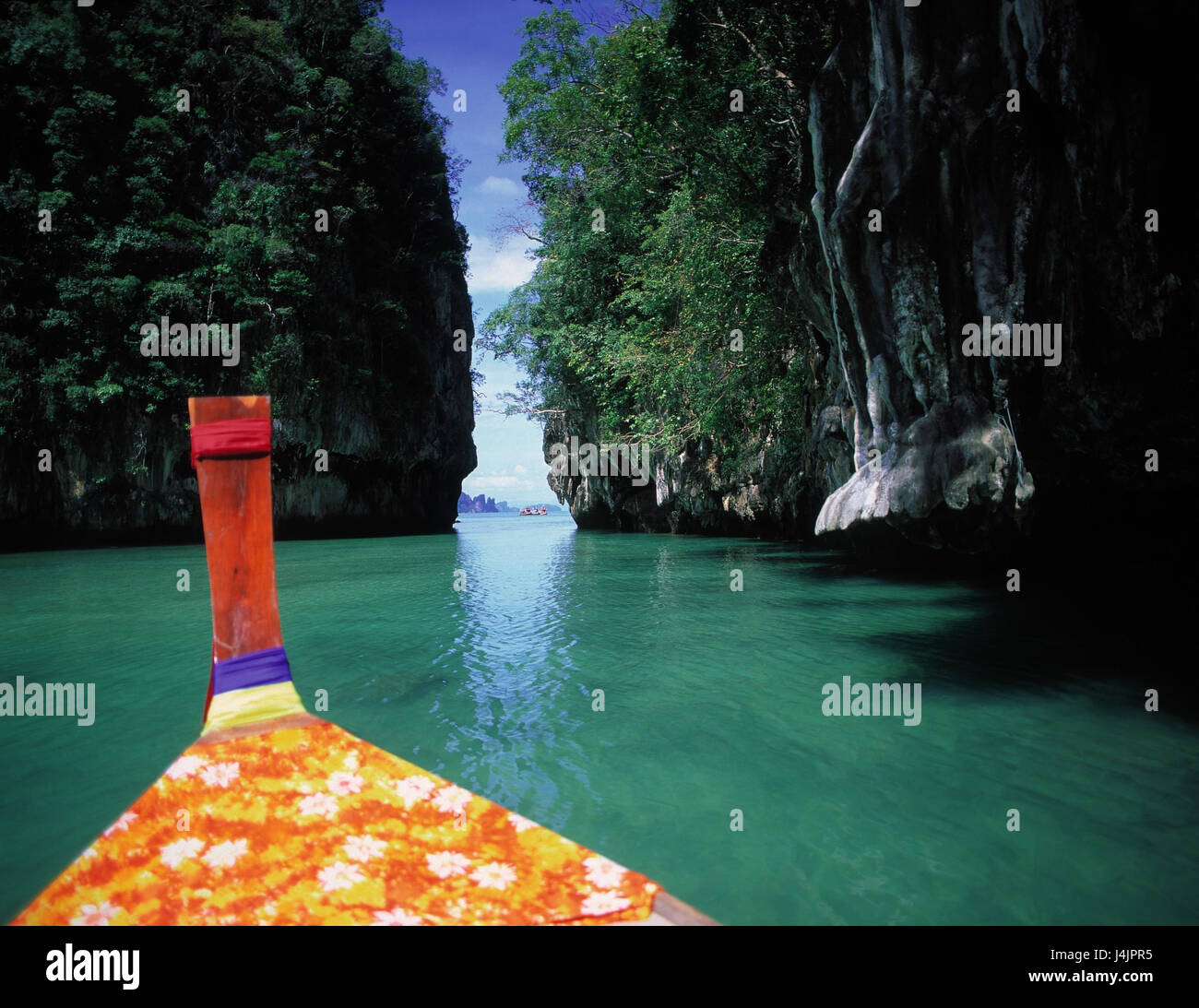 Thailand, Krabi, Ko Hong Island, boat, detail, bug outside, sea ...