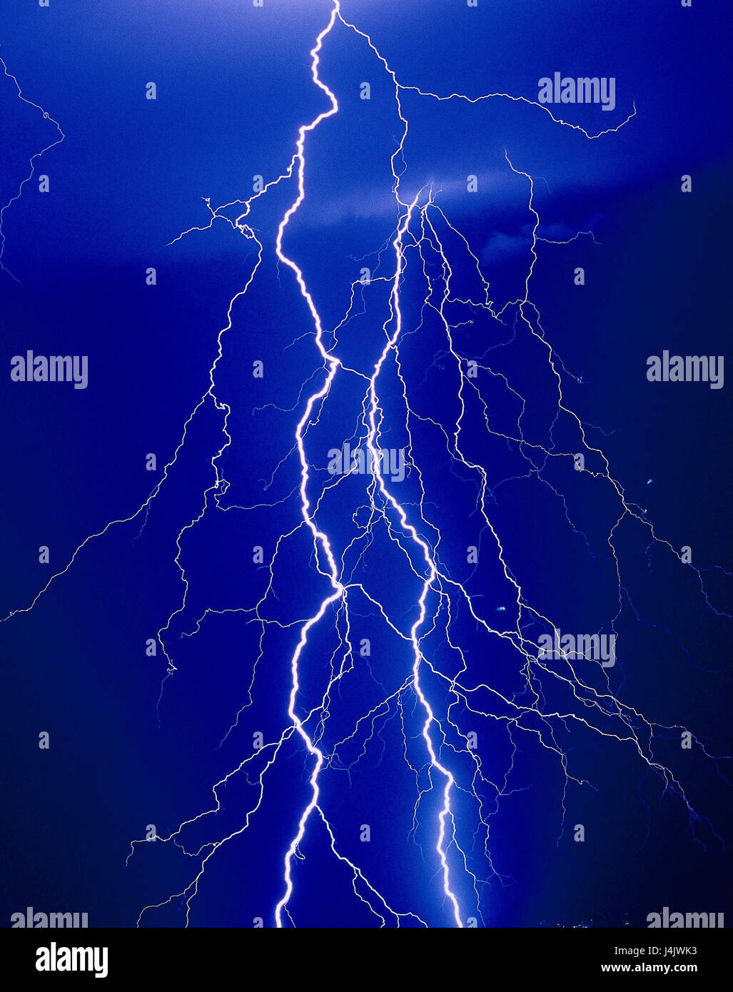 Night sky, thunderstorm, flashes storm, weather, flash, weather, spectacle of nature, beautyful clouds, tuning, menacingly, danger, bolt of lightning Stock Photo