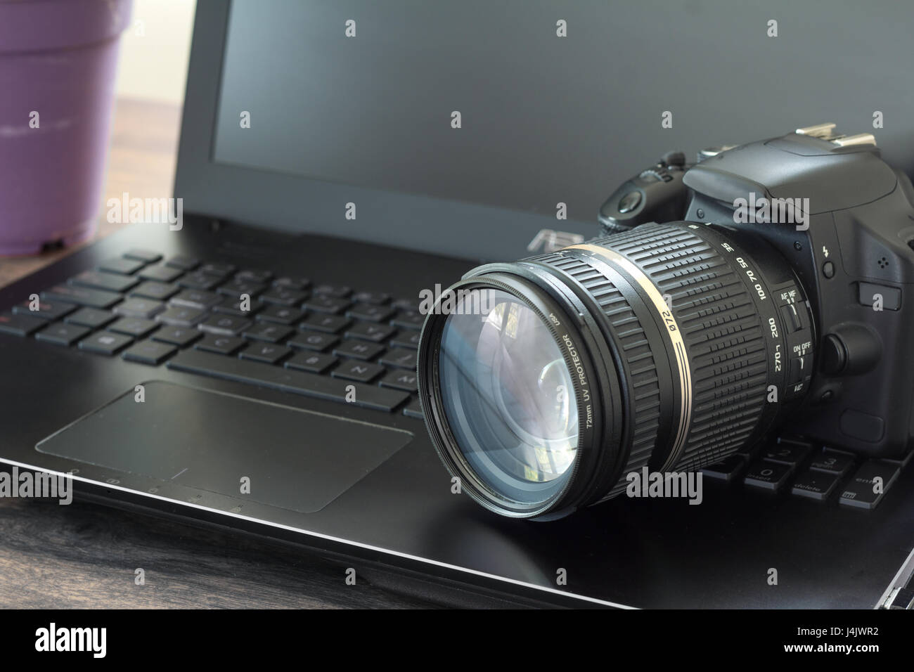 camera and notebook Stock Photo Alamy