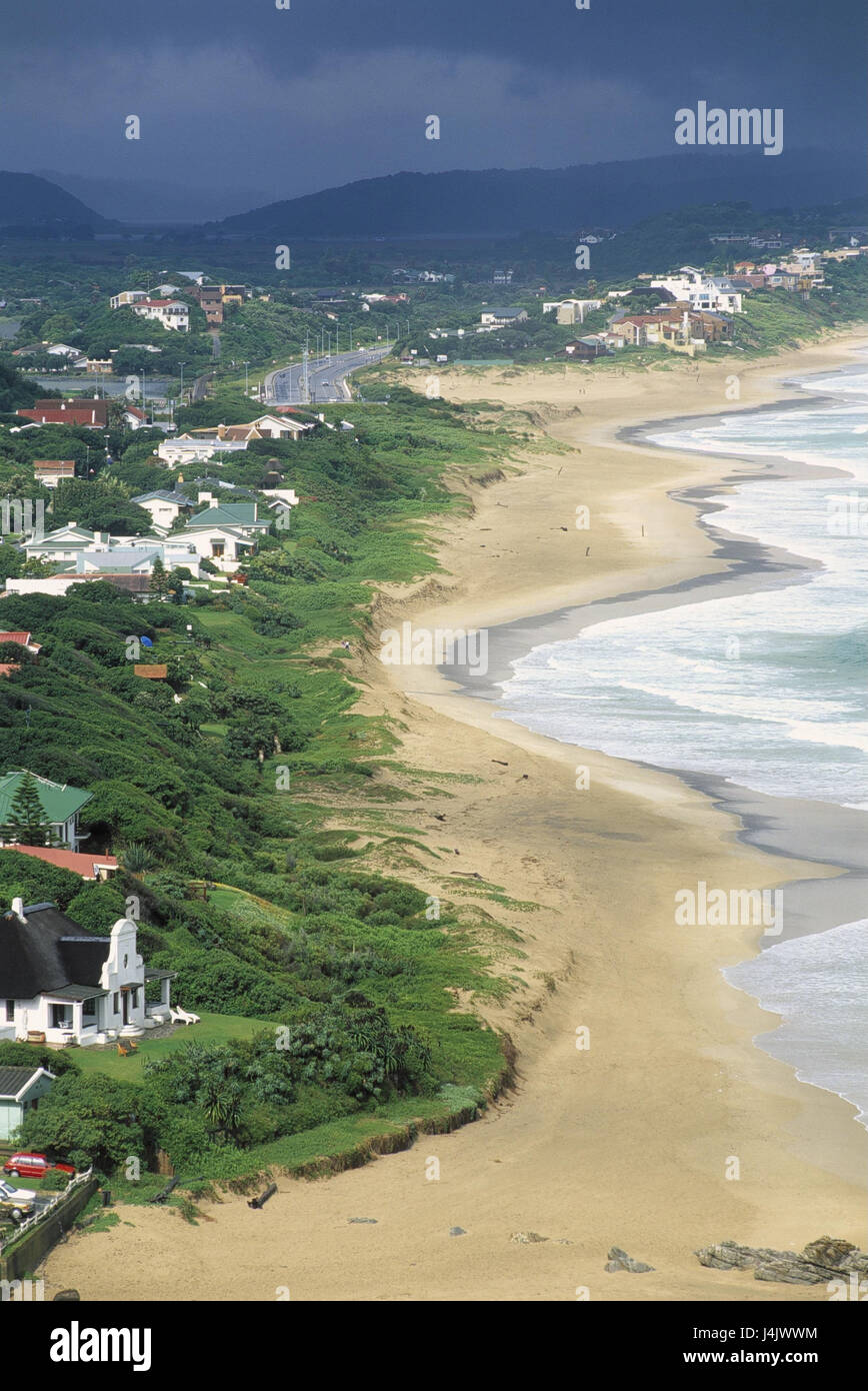 South Africa, western cape, guards route, Wilderness, sandy beach RSA, Africa, South Africa, west cape, west cape country, coast, coastal scenery, scenery, overview, Indian ocean, sea, place, place, beach, place of interest, destination, Küstenstrasse, wetland, view, Stock Photo