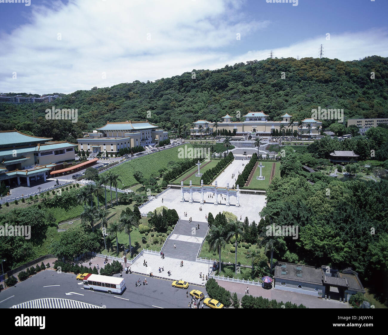 Taiwan, Taipeh, Nationwide Palace museum, overview Asia, Eastern Asia, Taipei, town, capital, Kuoli Kukun Powuyuan, palace museum, museum, art collections, exhibit, place of interest, park, visitor Stock Photo