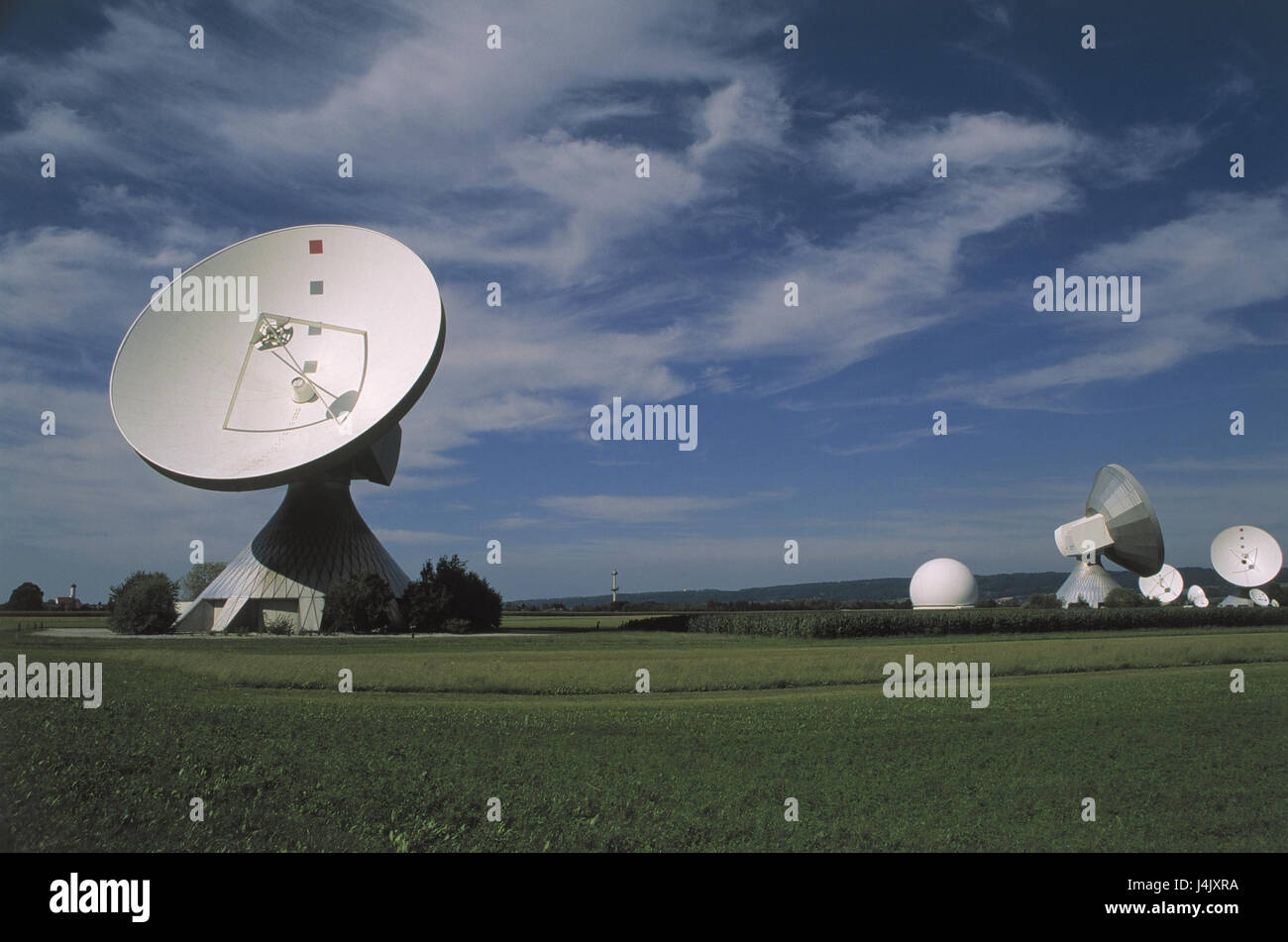 Germany, Upper Bavaria, Raisting, earth station, receiving, field