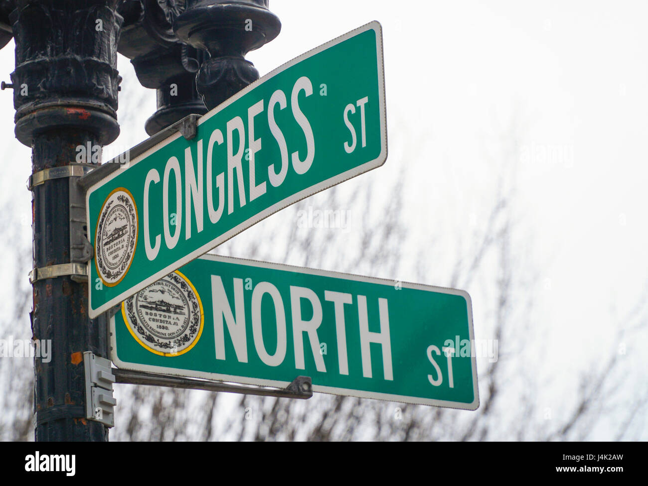 Street sign Congress St in Boston - BOSTON , MASSACHUSETTS Stock Photo ...
