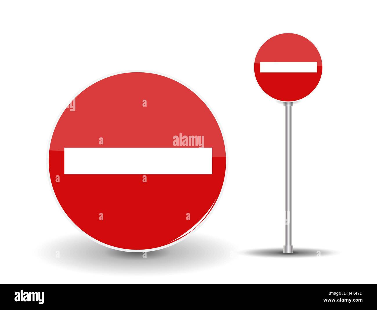 Round Red Road Signs Stock Vector Image & Art - Alamy