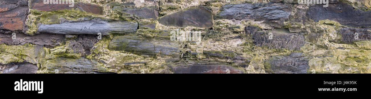 Old weathered stone wall wide horizontal background Stock Photo - Alamy