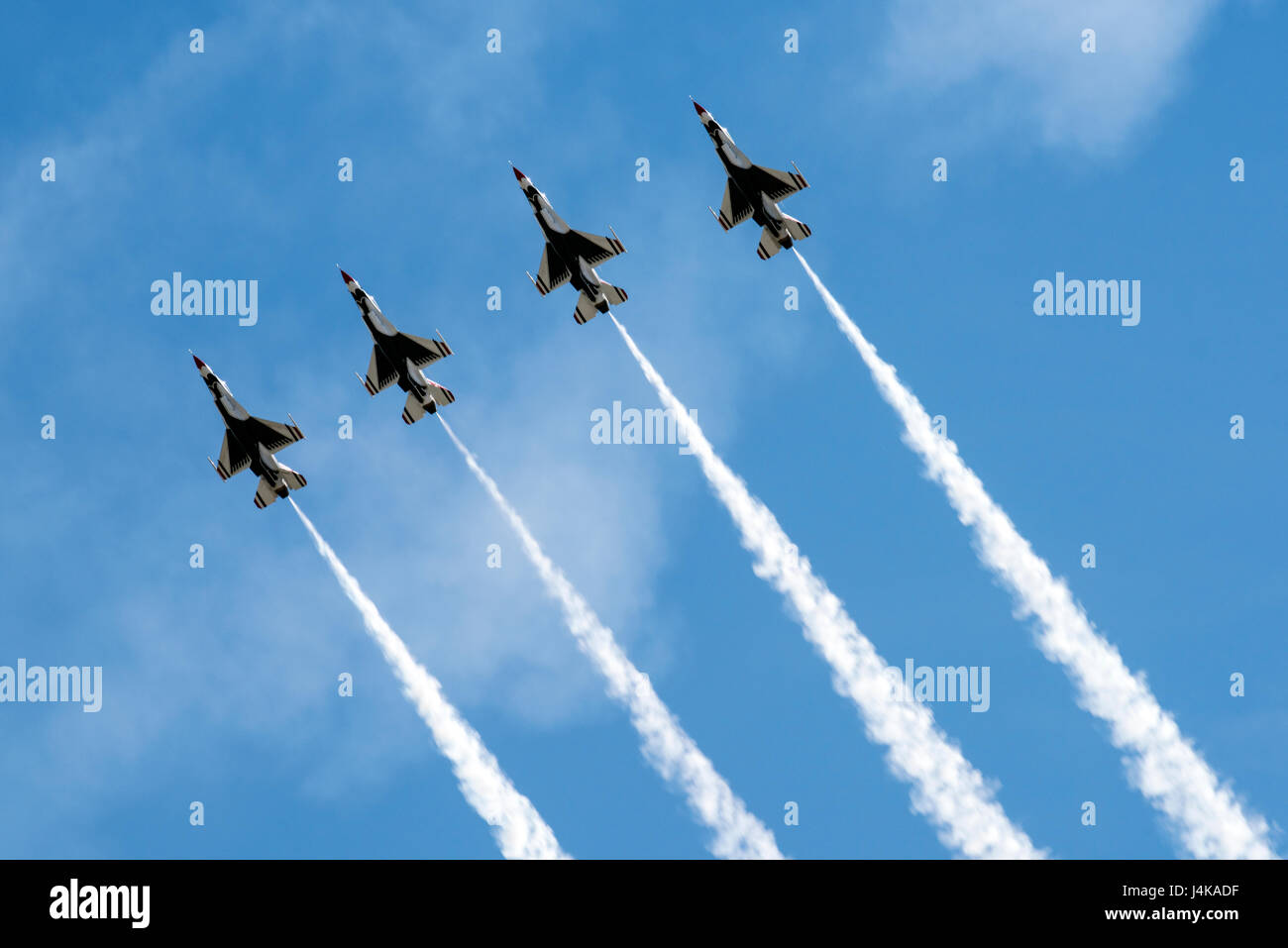 Wings Over Solano Air Show at Travis Air Force Base, California features  performances by the USAF Thunderbirds, U.S. Army Golden Knights, aerial  flyovers, and static displays to demonstrate military aviation and parachute