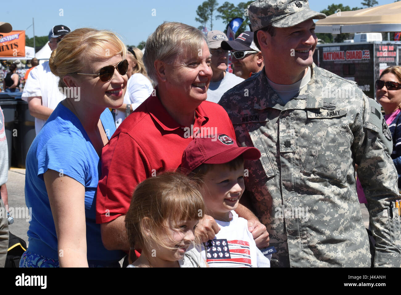 U.S. Senator Lindsey Graham of South Carolina, poses for photos with