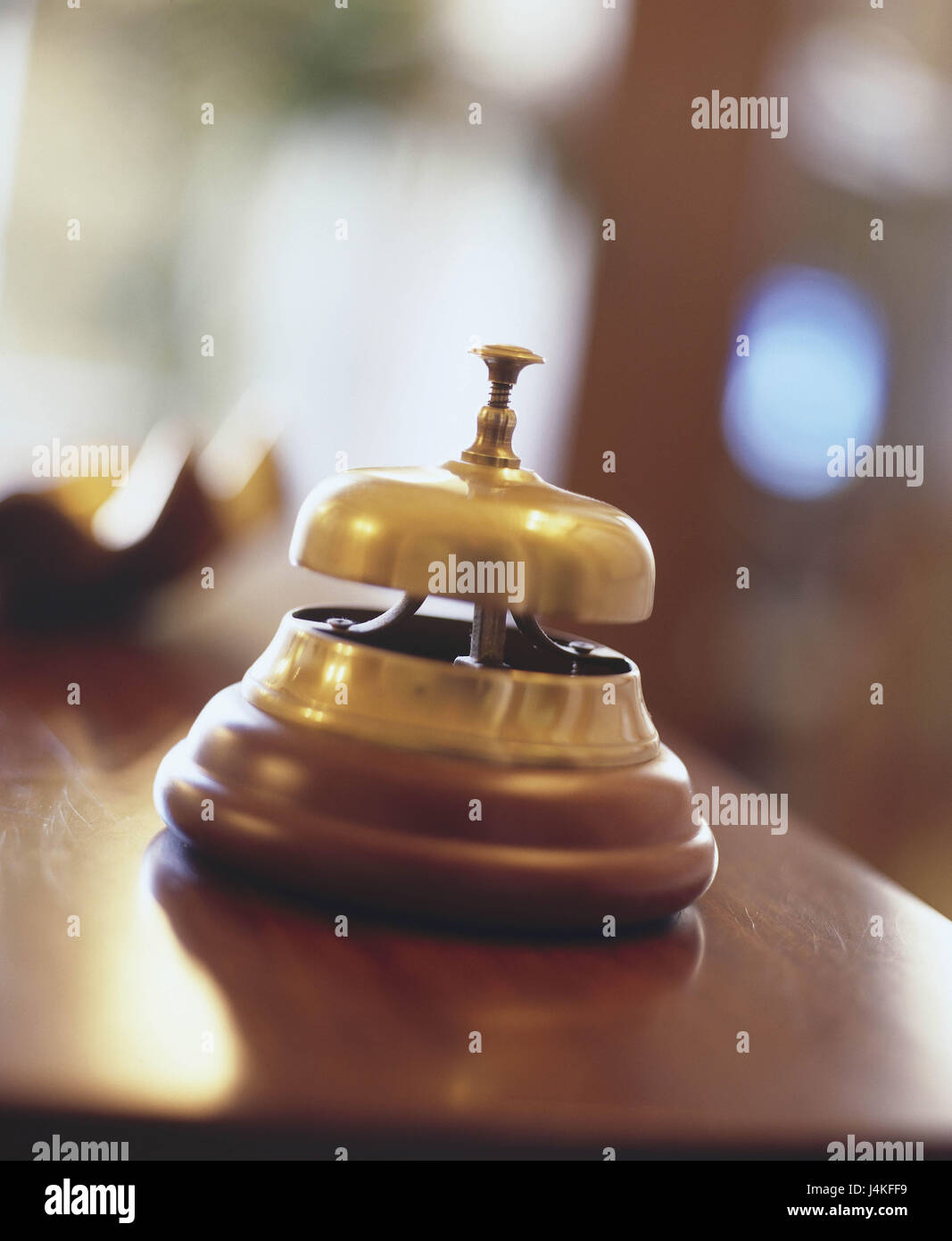 Reception desk, bell, close up hotel, hotel reception, signal device, blow bell, bell, clamp