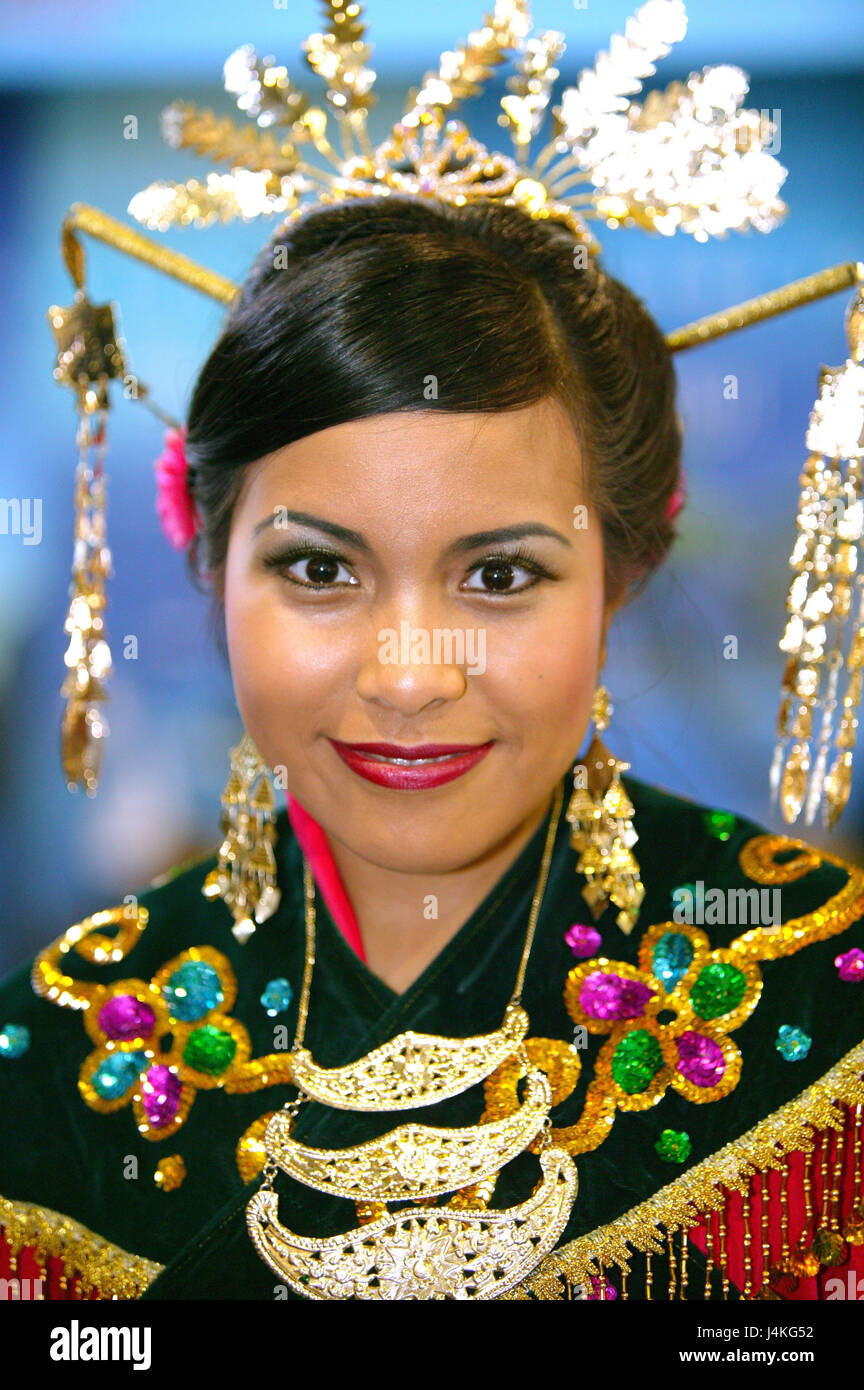 Thailand, woman, headdress, national costume, portrait, no model ...