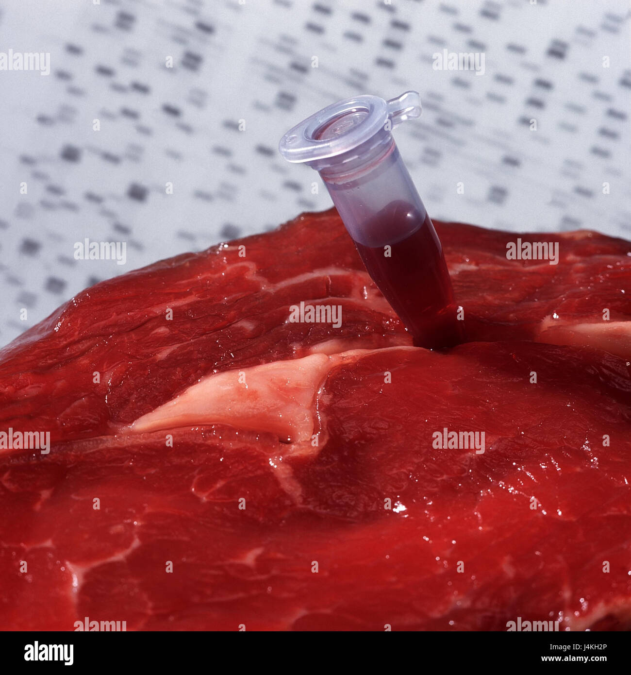 Beef, slice, detail, blood test, DNA analysis food, poison, BSE, CJ