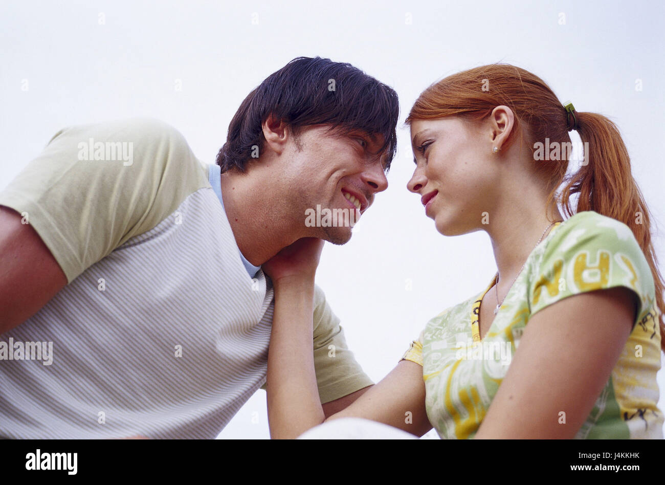 Couple, young, falls in love, affection, portrait, at the side ...