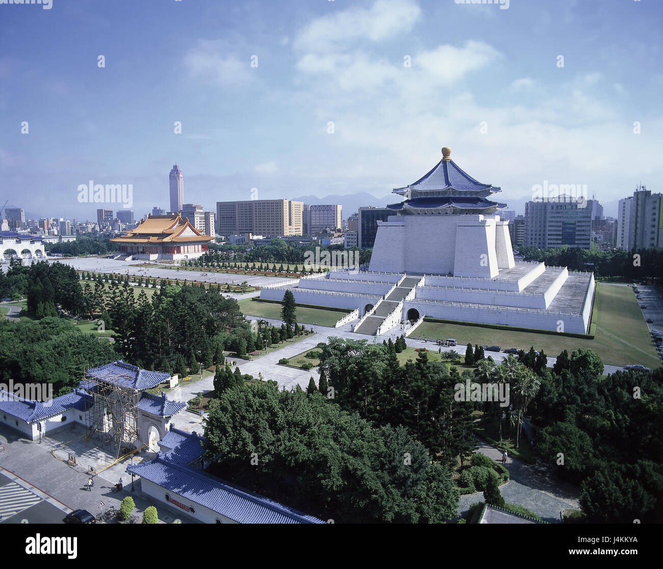 Taiwan, Taipeh, town view, Chiang Kaishek Memorial Hall Asien, Eastern Asia, Taipei, town, capital, Chiang Kai-Shek Memorial, memory site, place of interest, structure, marble, monument Stock Photo