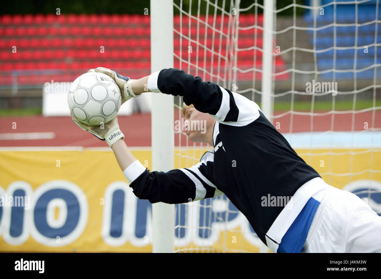 Football field, goalkeeper, crack, ball, hold football stadium, stadium