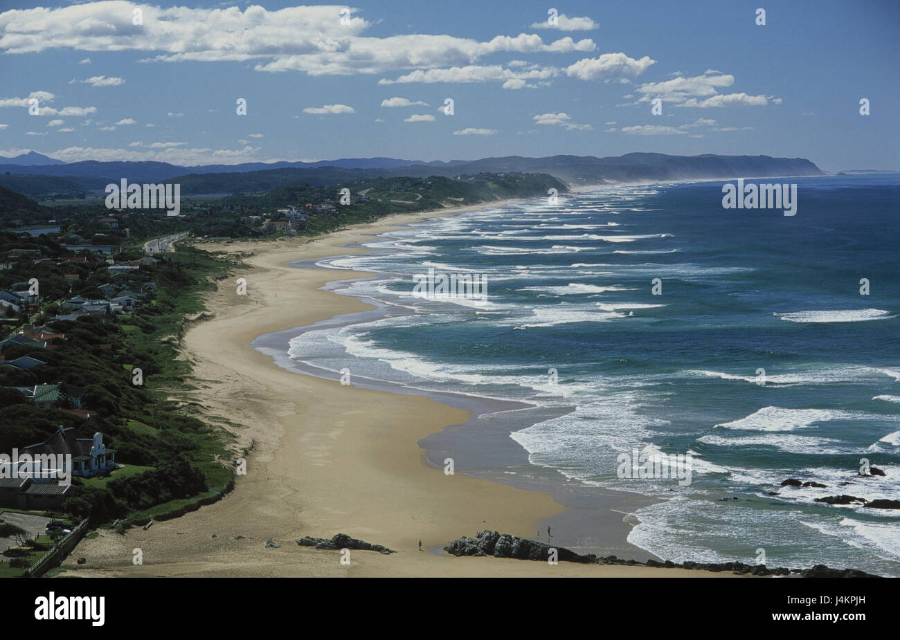 South Africa, western cape, guards route, Wilderness, local overview RSA, Africa, South Africa, west cape, west cape country, coast, coastal scenery, scenery, overview, Indian ocean, sea, place, place, houses, residential houses, place of interest, destination, Küstenstrasse, wetland, view, Stock Photo