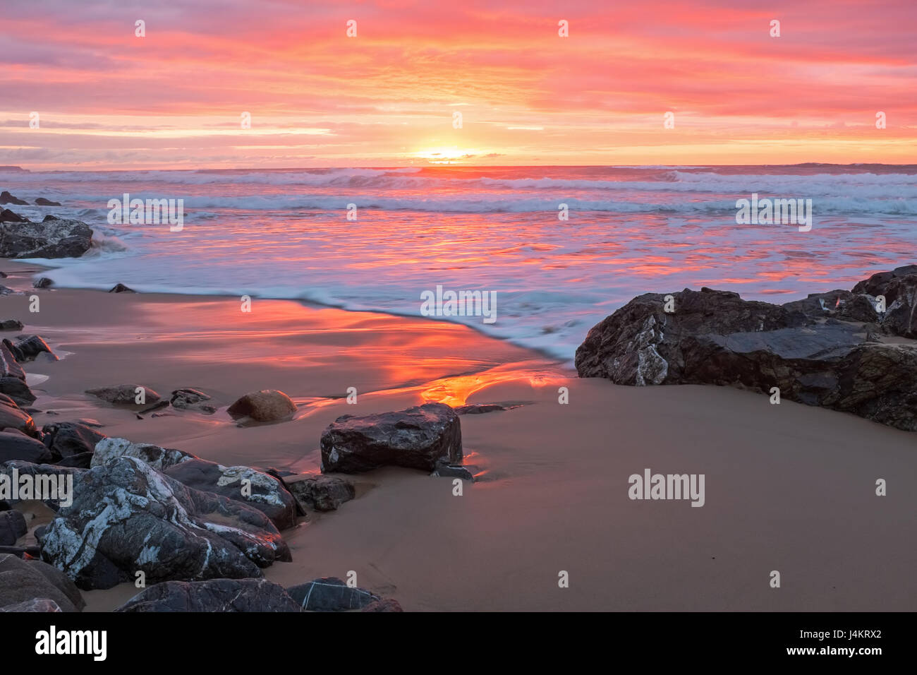 Incredible sunset at the atlantic ocean in Portugal Stock Photo - Alamy
