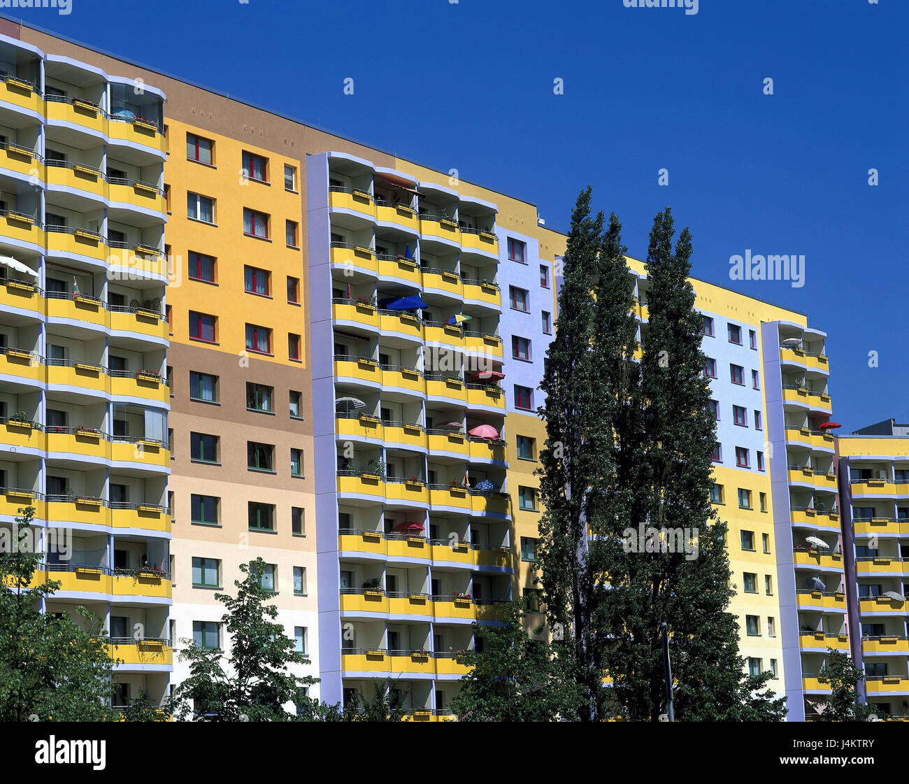 Germany, Brandenburg, Potsdam, apartment block, facade, colourfully