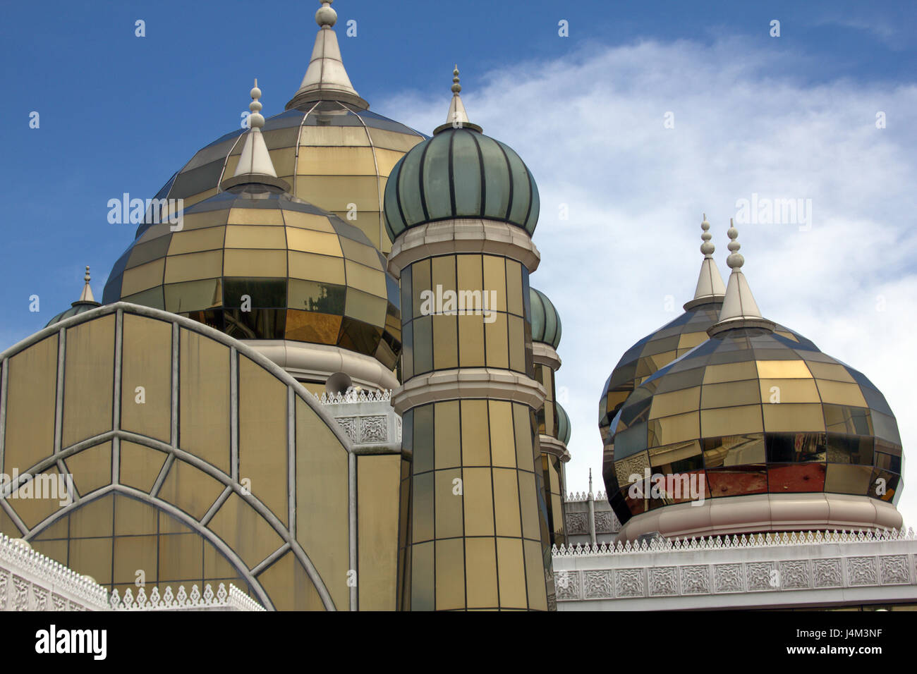 Multiple glass-walled domes of thCrystal Mosque at Kuala Terengganu, Terengganu state, Malaysia Stock Photo